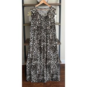 Avenue Sleeveless Maxi Sundress Animal Print Size 18/20